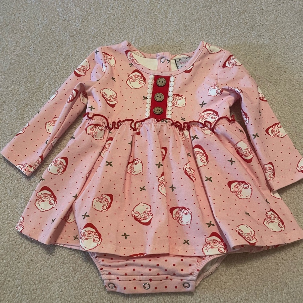 Serendipity clothing co pink Santa dress